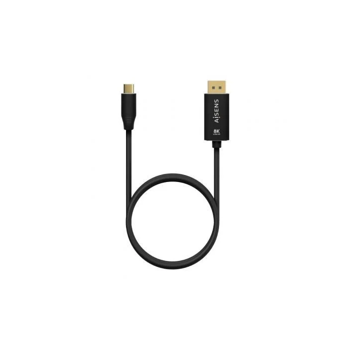 AISENS - CABLE CONVERSOR ALUMINIO USB-C A DISPLAYPORT 8K@60HZ, USB-C/M-DP/M, NEGRO, 0.8M 2