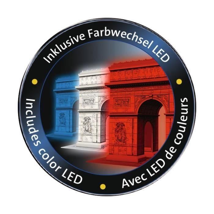 RAVENSBURGER Puzzle 3D Arc de Triomphe Night Edition 216 piezas 2 RAVENSBURGER Puzzle 3D Arc de Triomphe Night Edition 216 piezas 2
