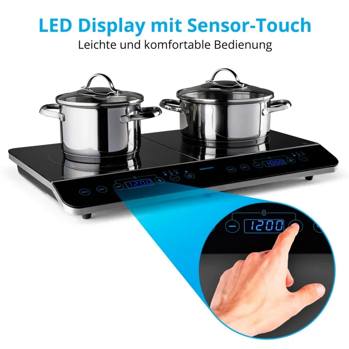 Medion MD 15324 Placa de Inducción Independiente, 2 Fuegos, L 60,3 x P 35,5 cm 3