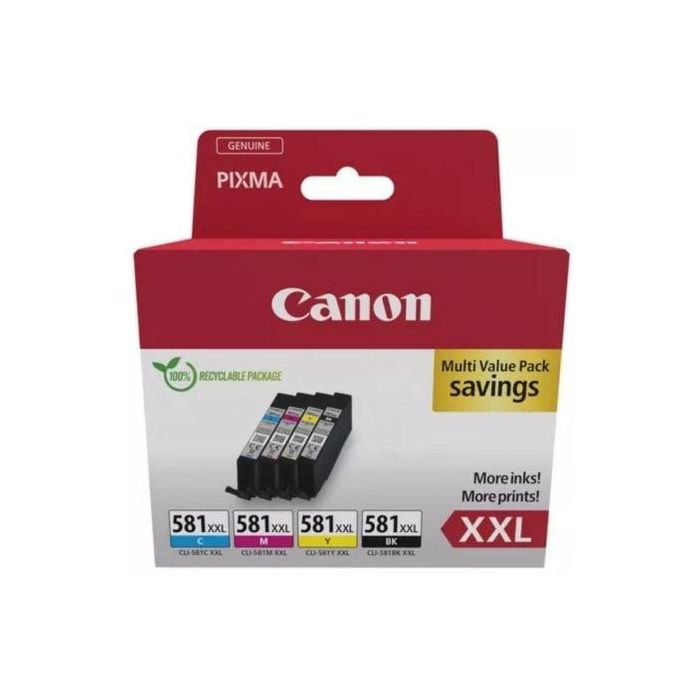 CANON CLI581XXL CMYB Multipack ECOPACK Pixma TR8550 TS6250 MULTIPACK 4- COLORES CANON CLI581XXL CMYB Multipack ECOPACK Pixma TR8550 TS6250 MULTIPACK 4- COLORES