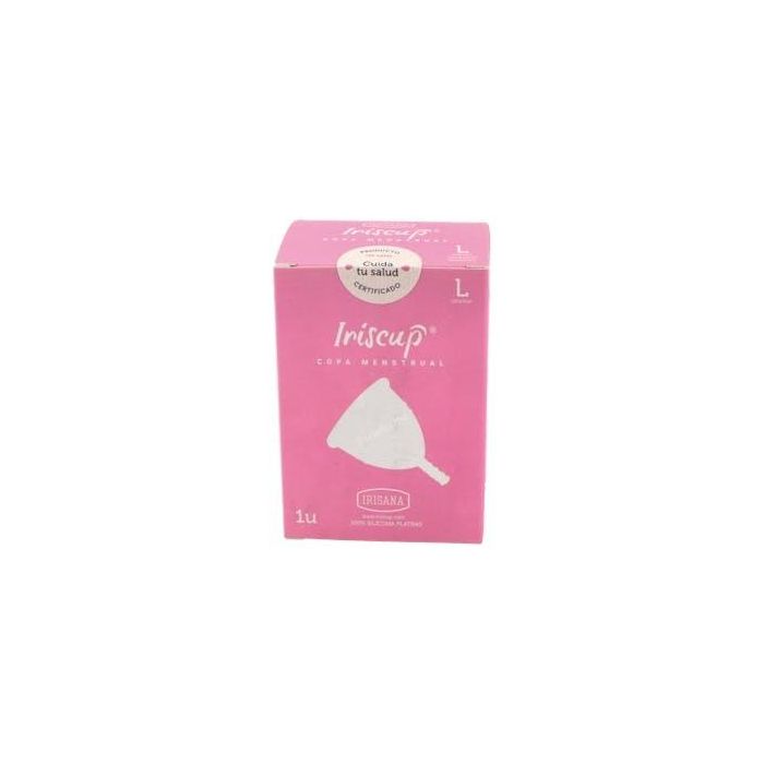 Iriscup Copa Menstrual Talla L Transparente 100% Silicona Platino, ecológica, sustituto de compresas y tampones Ir40L