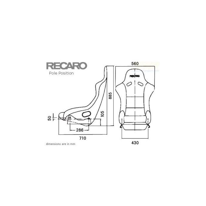 Recaro RC070980184 Asiento Pole Position - Velour Negro Piloto&Copiloto FIA 1