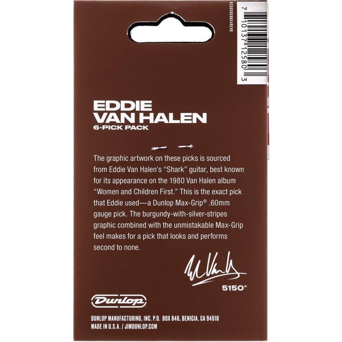 Dunlop Púas Signature Evh Max Grip Shark 60 Mm - Pack 6 Unidades 1 Dunlop Púas Signature Evh Max Grip Shark 60 Mm - Pack 6 Unidades 1