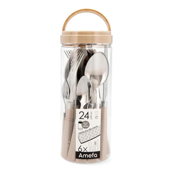 Amefa Set 24 Cubiertos Acero Inox Paille 25 cm-2 mm 1 Amefa Set 24 Cubiertos Acero Inox Paille 25 cm-2 mm 1