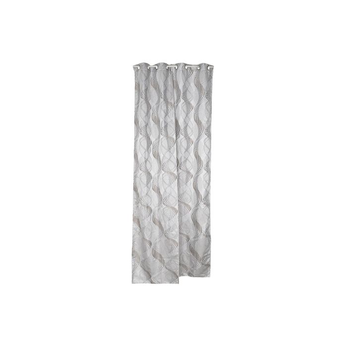 DKD Home Decor Cortina Tradicional Gris Poliester 270 x 140 cm (2 Unidades) 1