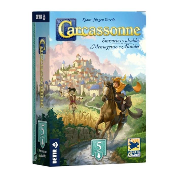 Devir Carcassonne: Emisarios y Alcaldes Expansión para el Juego de Mesa - Nuevas Losetas y Peones Especiales