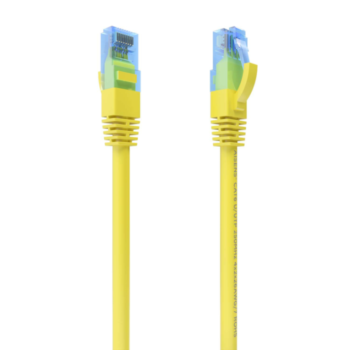 AISENS - CABLE DE RED LATIGUILLO RJ45 CAT.6 UTP AWG26 CCA, AMARILLO, 1.5M