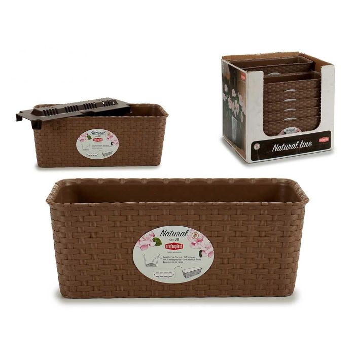 Jardinera Natural Stefanplast 30 cm Marrón - Reserva Agua, 29x11x12.5 cm (12 Unidades) Jardinera Natural Stefanplast 30 cm Marrón - Reserva Agua, 29x11x12.5 cm (12 Unidades)