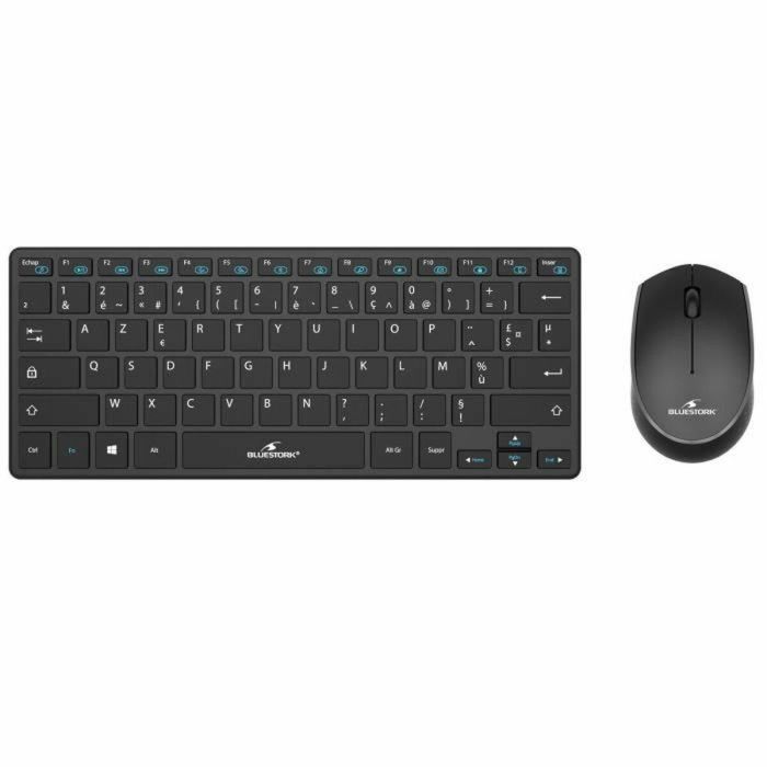 Paquete de teclado y mouse inalámbrico - Bluestork - Pack -Mini/FR - Ultra Compact - Negro 1