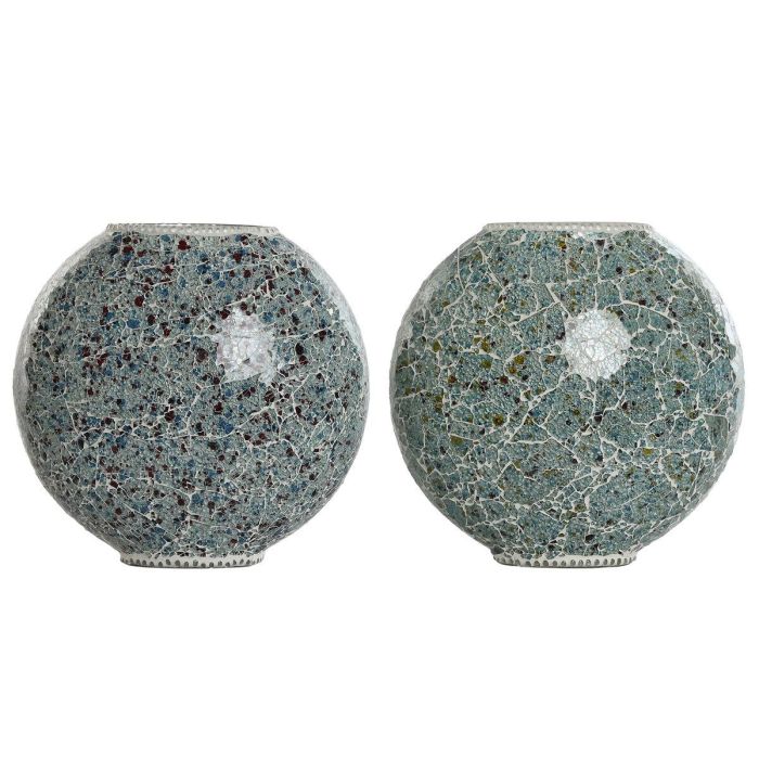 DKD Home Decor Lámpara de Sobremesa Indio Craquelado Cristal Verde Menta Azul Celeste E14 25W (2 Unidades) 20x33x32 cm 0 DKD Home Decor Lámpara de Sobremesa Indio Craquelado Cristal Verde Menta Azul Celeste E14 25W (2 Unidades) 20x33x32 cm 0