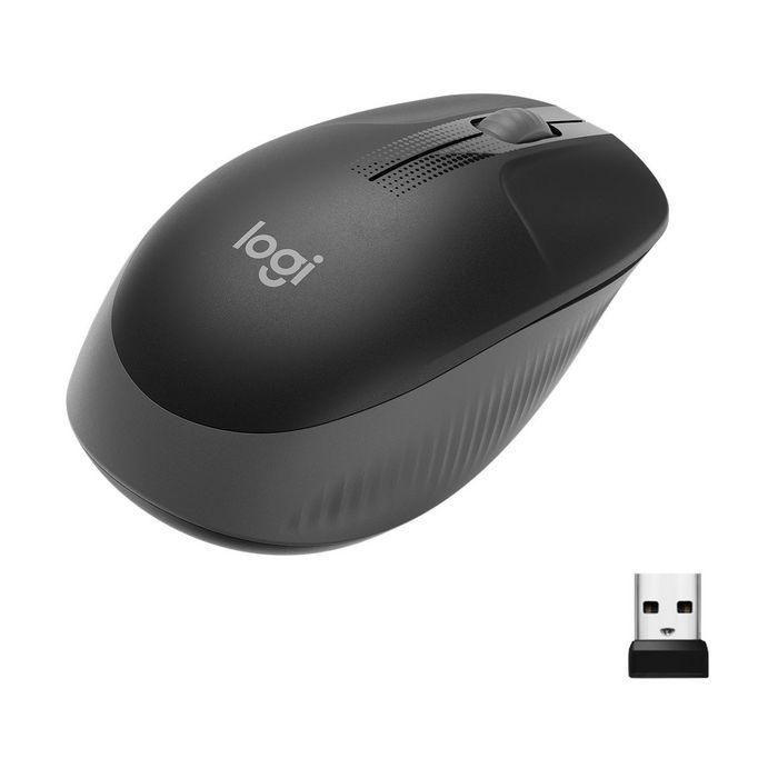 Logitech M190 Ratón Inalámbrico RF Full-Size Ergonómico 1000 dpi, Batería 18 Meses, para Manos Medianas/Grandes 1