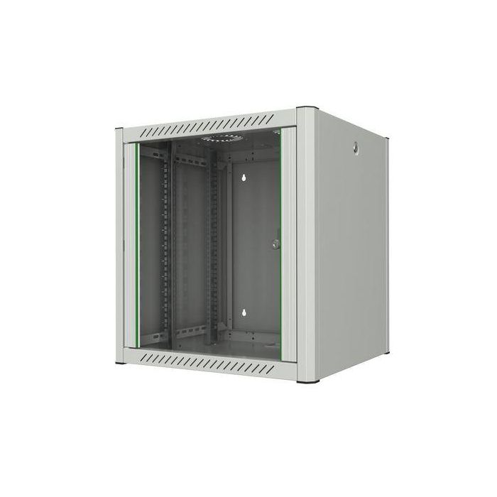 Lanview Rack Cabinet 19" 12U 600x560x645mm Mural con Puerta Cristal Templado y Paneles Laterales Desmontables