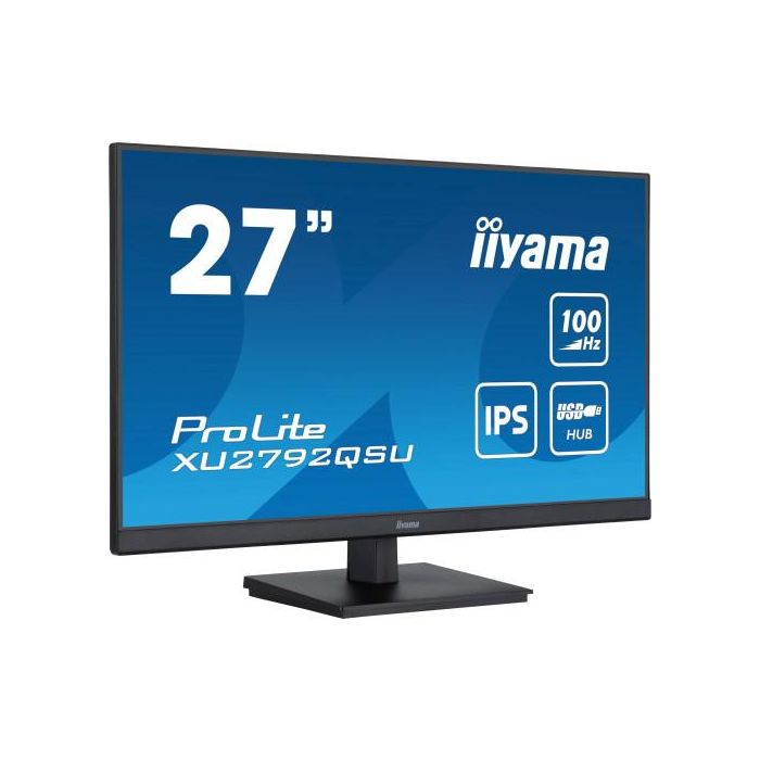 Iiyama Monitor 27" PROLITE XU2792QSU-B6, IPS WQHD 2560x1440, 100Hz, 0.4ms, HDMI, DisplayPort, USB, Altavoces 1
