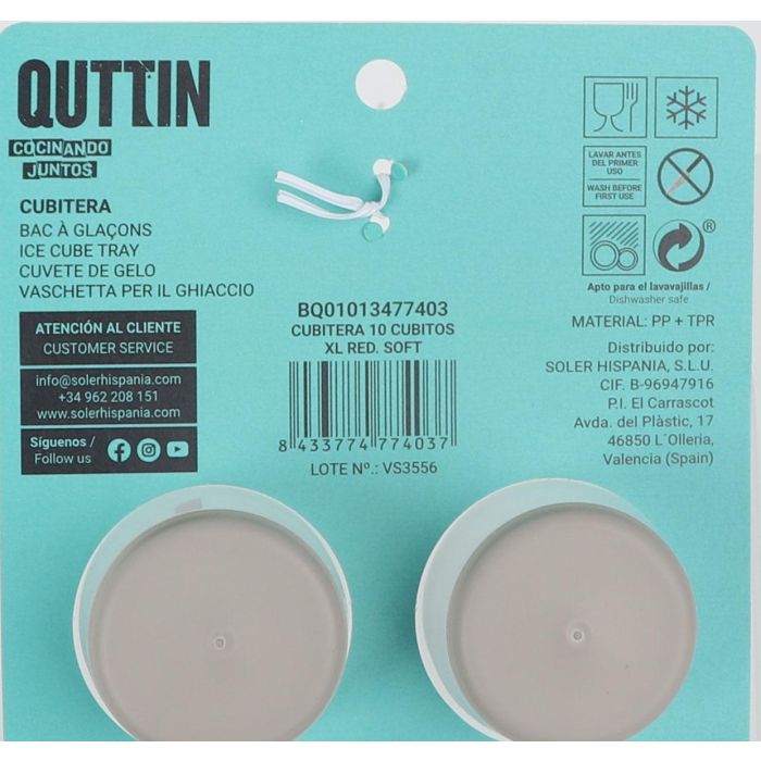 Cubitera 10 Cubitos XL Roja Soft Quttin (18 Unidades) 9 Cubitera 10 Cubitos XL Roja Soft Quttin (18 Unidades) 9