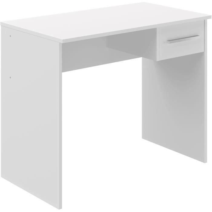 Escritorio con cajones pequeños - Melamina blanca - 90 x 50 x 74 cm 1 Escritorio con cajones pequeños - Melamina blanca - 90 x 50 x 74 cm 1