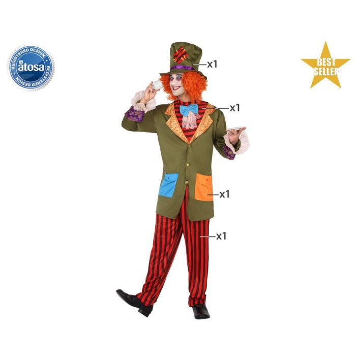 Disfraz para Adultos Sombrerero loco (3 Pcs) XXL Disfraz para Adultos Sombrerero loco (3 Pcs) XXL