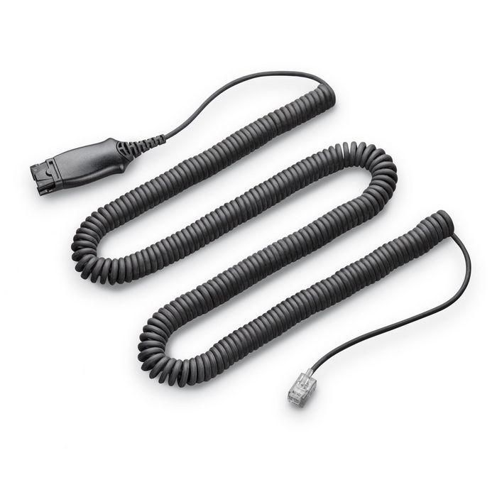 Poly HIS Adapter Cable para Auriculares Wideband, Quick Disconnect (QD), Compatible con Teléfonos Avaya 9600, Audio Wideband
