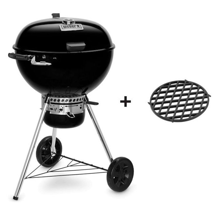 Weber E-5775 BLK Master-Touch GBS Premium Barbacoa de Carbón Redonda 57cm, Parrilla y Plancha, Negra
