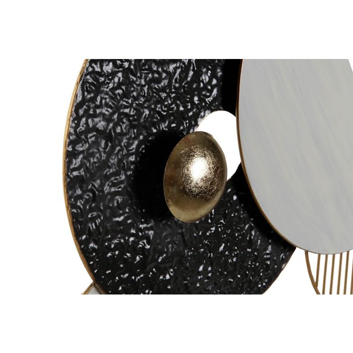DKD Home Decor Decoración de Pared Moderna Abstracta de Metal - Colores Dorado, Blanco y Gris oscuro - 70.5 x 59 x 6 cm 1