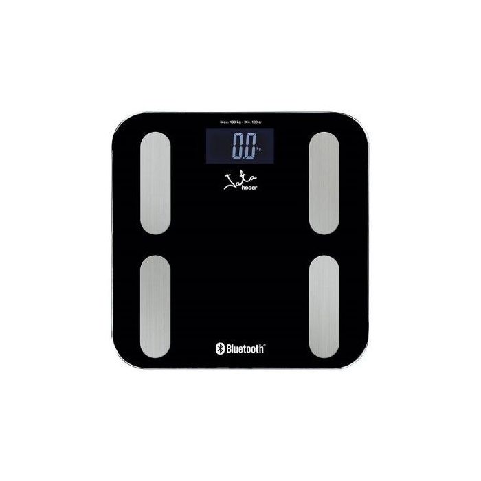 BÁSCULA DE BAÑO JATA 593 - ANALIZADOR CORPORAL 8 FUNCIONES - BT - CAPACIDAD 180KG - GRADUACION 100G - 7 MEMORIAS - BASE CRISTAL SEGURIDAD 2