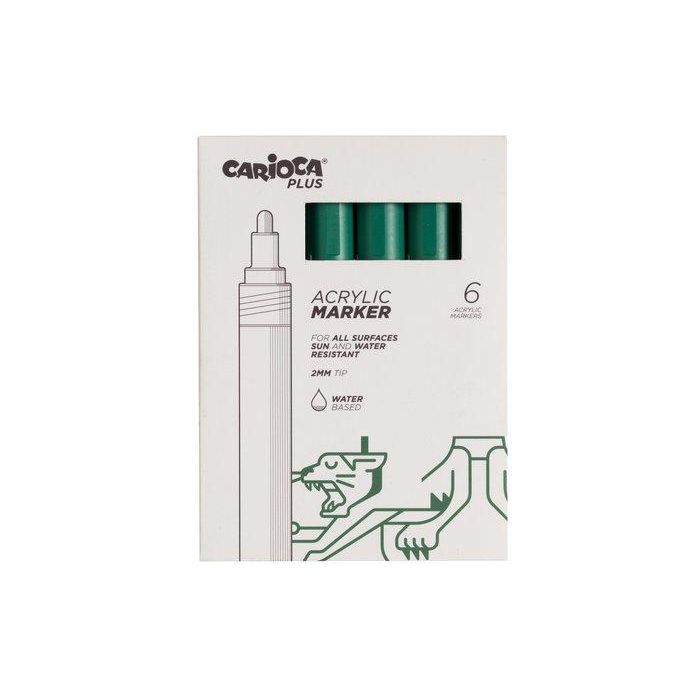 Rotulador Acrilico Carioca Plus Caja De 6 Verde