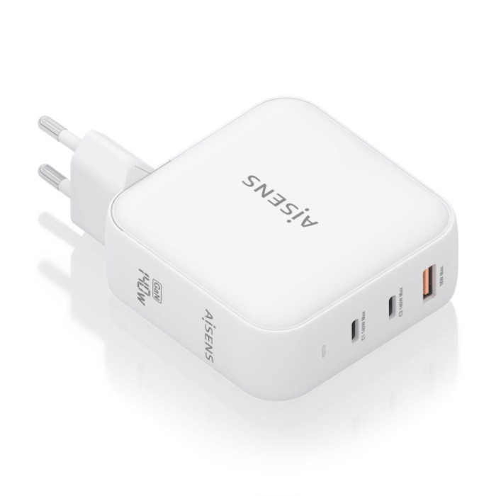AISENS - CARGADOR GaN 140W, 2xUSB-C PD3.1 QC4.0, 1xUSB-A QC3.0, BLANCO AISENS - CARGADOR GaN 140W, 2xUSB-C PD3.1 QC4.0, 1xUSB-A QC3.0, BLANCO