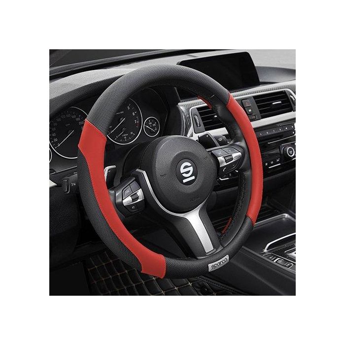 Sparco SPC1113RS Funda Volante para Coche Negro-Rojo 0 Sparco SPC1113RS Funda Volante para Coche Negro-Rojo 0