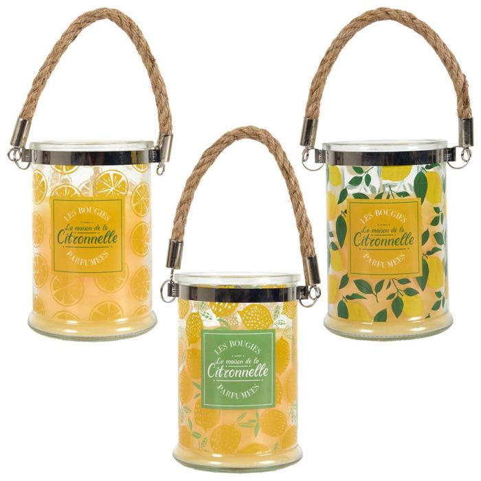 Home Deco Factory Vela Citronela con Asa de Cuerda, Recipiente Vidrio 220g 2
