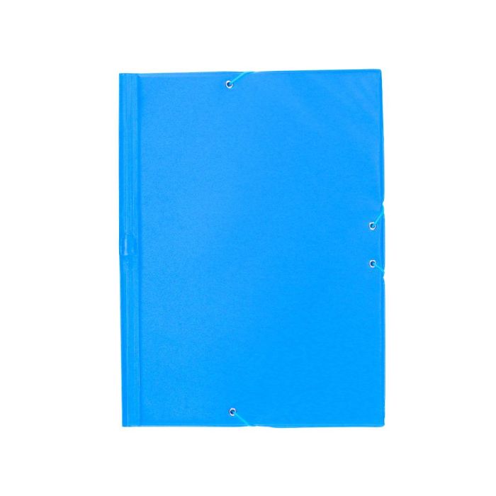 Carpeta Liderpapel Gomas Plastico Folio Solapas Color Celeste 2