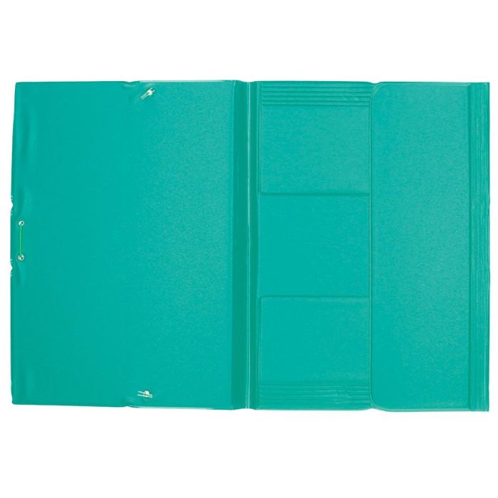 Carpeta Liderpapel Gomas Plastico Folio Solapas Color Verde 3