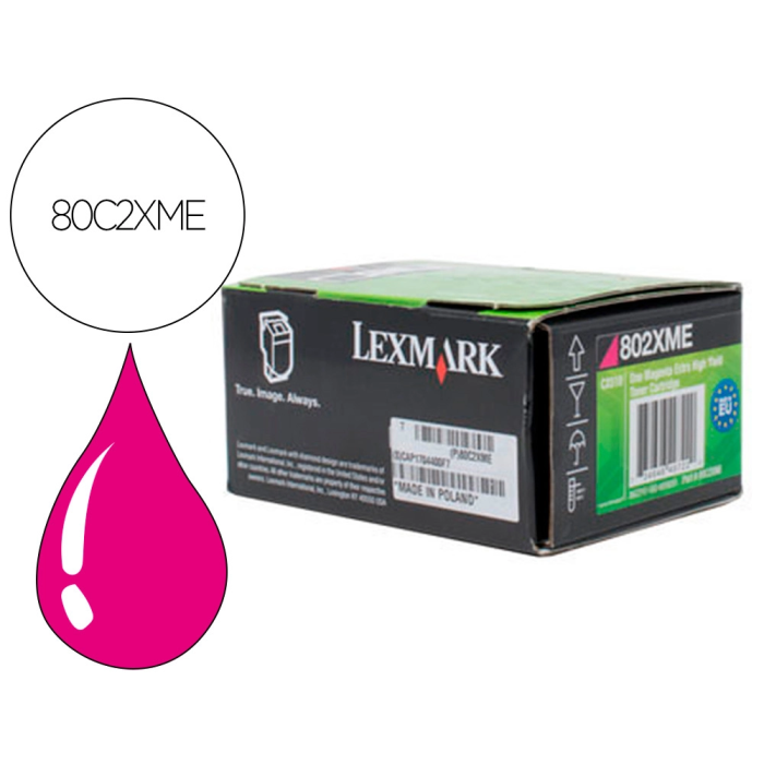Lexmark 80c2xme Toner Magenta para Impresora Láser, Original, Rendimiento 4000 Páginas 0 Lexmark 80c2xme Toner Magenta para Impresora Láser, Original, Rendimiento 4000 Páginas 0