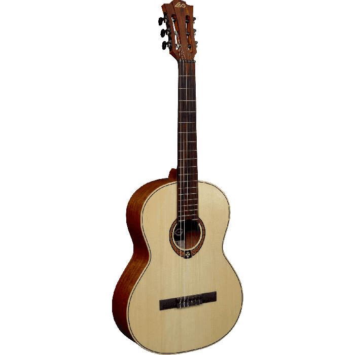 LAG Guitarra Clásica Occitania 88 - 4/4 Natural Brillante Tapa Maciza Abeto Engelmann 1
