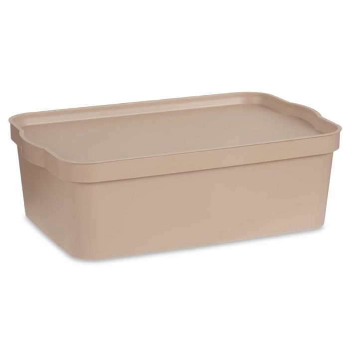 Caja Plastico Con Tapa 14L Beige Kipit 29X14CM (12 Unidades) 1 Caja Plastico Con Tapa 14L Beige Kipit 29X14CM (12 Unidades) 1