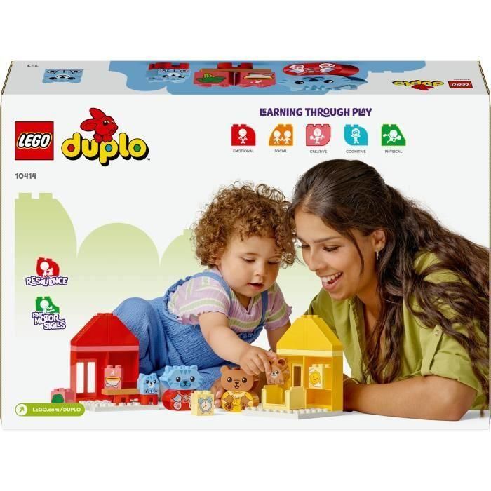LEGO 10414 DUPLO My First: Mis Rituales Diarios - Hora de Comer y Dormir, Juguete Social con 4 Figuras de Animales 5