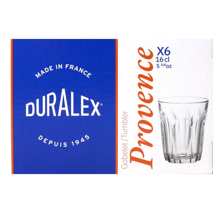 Duralex Set 6 Vasos Transparentes 16cl Provence - Conjunto de Vasos (12 Cajas) 2