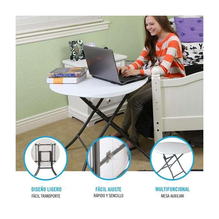 Mesa auxiliar Lifetime Blanco 83,5 x 73,5 x 83,5 cm Acero Plástico 2
