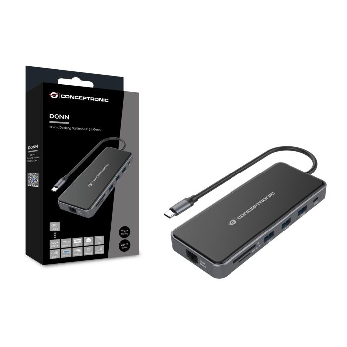 CONCEPTRONIC ADAPTADOR USB-C 12IN1 HDMIx2 VGA USB-C DATOS USB-A AUDIO LAN GIGABIT LECTOR DE TARJETAS DONN15G 2 CONCEPTRONIC ADAPTADOR USB-C 12IN1 HDMIx2 VGA USB-C DATOS USB-A AUDIO LAN GIGABIT LECTOR DE TARJETAS DONN15G 2