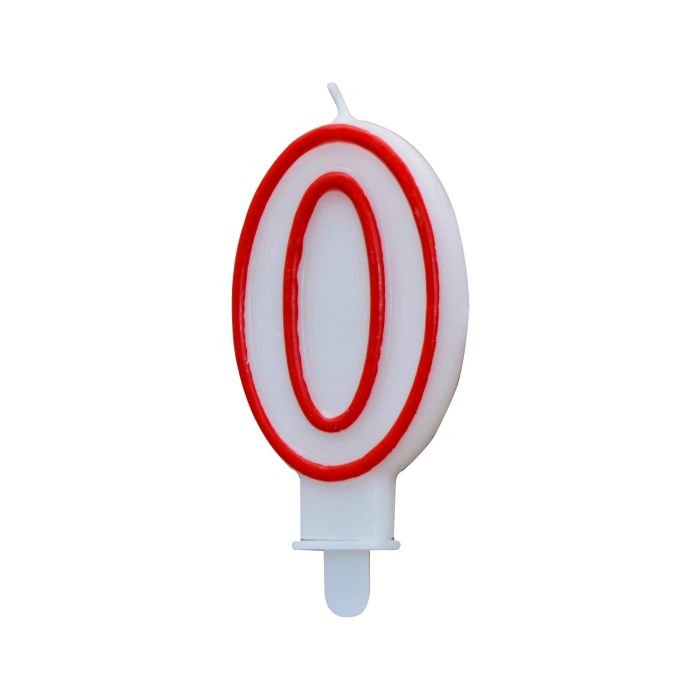 Vela Blanca con Borde Rojo 7 cm - Algon (36 Unidades) 2 Vela Blanca con Borde Rojo 7 cm - Algon (36 Unidades) 2