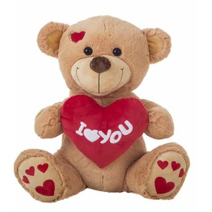 Peluche oso c/corazón love huellas 55cm.