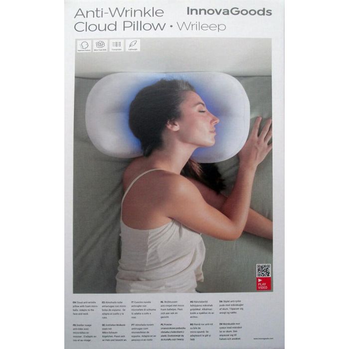 Inde Almohada Nube 3D Antiarrugas Wrileep Innovagoods - 25 x 12 x 45 cm (6 Unidades) 1