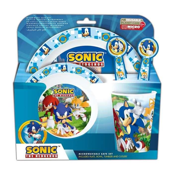 Set de plato, cuenco, vaso, cuchara y tenedor sonic (apto para microondas) Set de plato, cuenco, vaso, cuchara y tenedor sonic (apto para microondas)