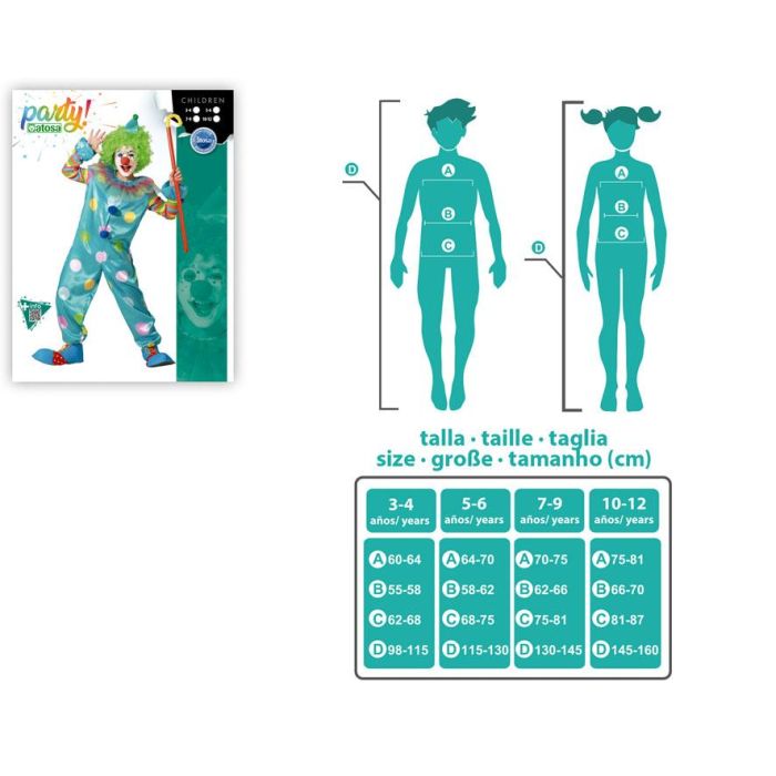 Disfraz de Payaso Multicolor para Niños 3-4 Años - Mono de Poliéster para Circo 3