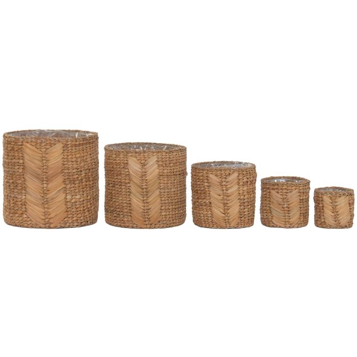 DKD Home Decor Macetero Natural Set 5 38x36x38 cm Seagrass 0 DKD Home Decor Macetero Natural Set 5 38x36x38 cm Seagrass 0