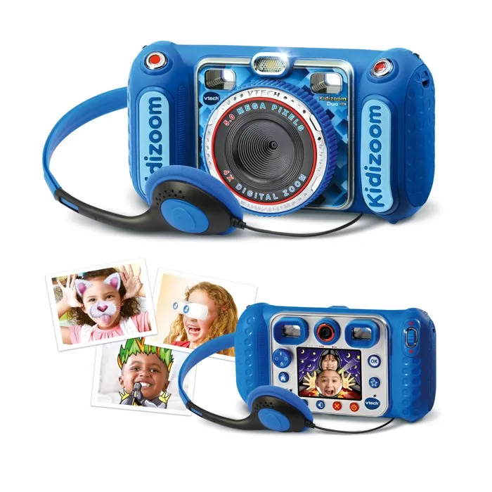 Vtech Kidizoom Duo DX Azul Cámara Infantil para Niños +3 Años, Con Filtros Divertidos y Juegos de Realidad Aumentada 3