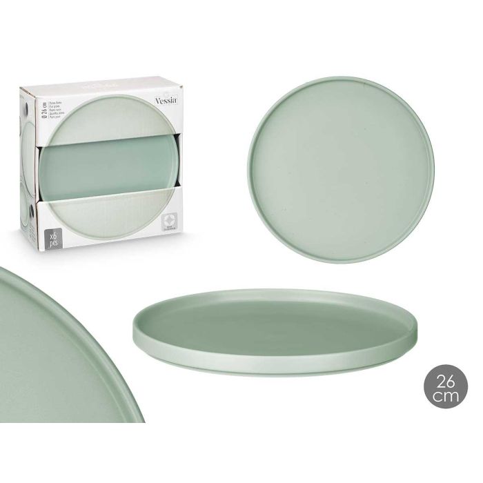 Plato Llano 26 Cm Liso Verde Vessia (12 Unidades) Plato Llano 26 Cm Liso Verde Vessia (12 Unidades)