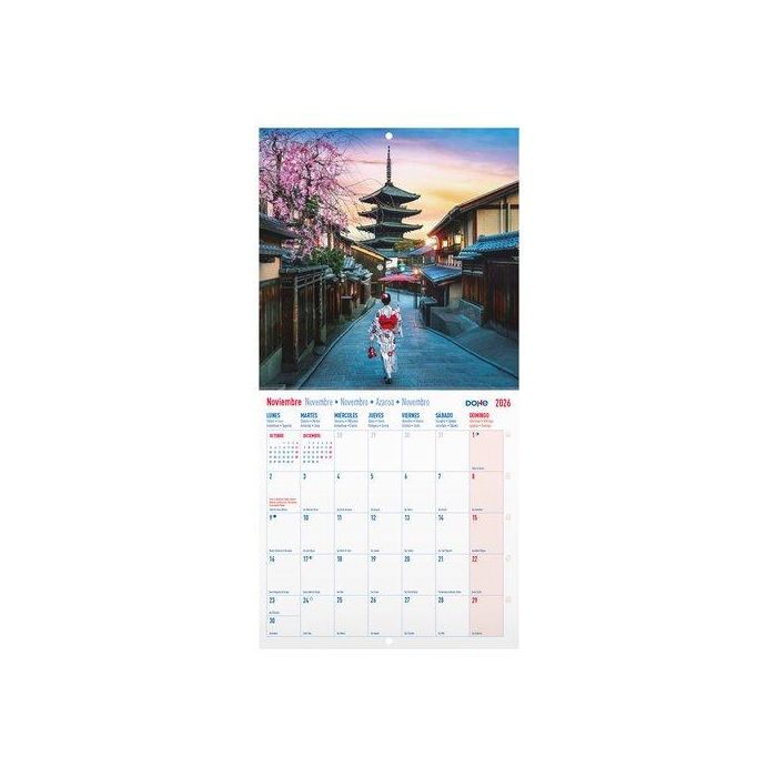 Calendario (2026) Dohe Pared Imagenes Mensual Para Escribir 300X300 Ciudades