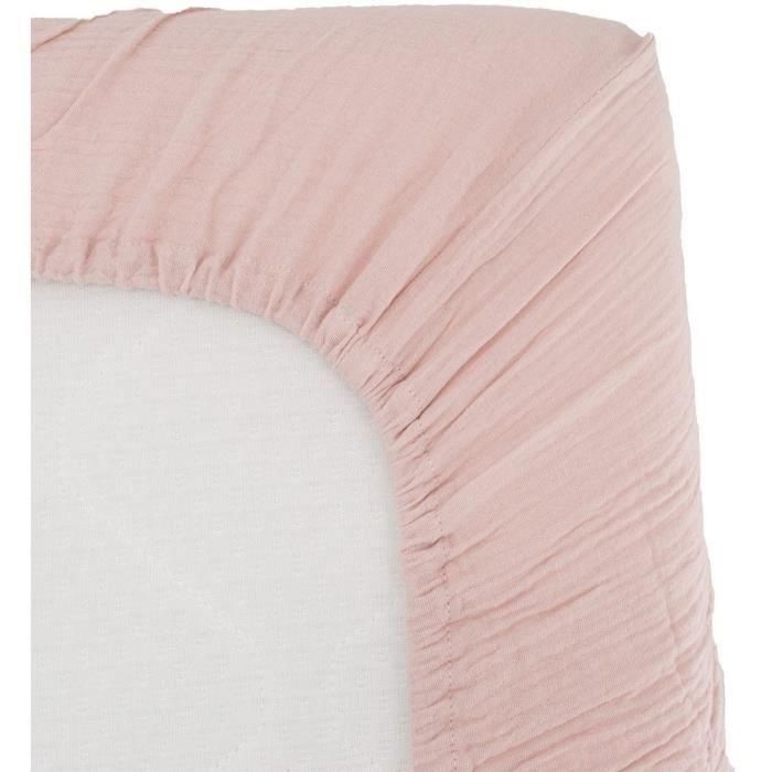 Domiva DOM3700948339909 Sábana bajera arrullo 60x120 cm Rosa viejo Gasa de algodón Domiva DOM3700948339909 Sábana bajera arrullo 60x120 cm Rosa viejo Gasa de algodón