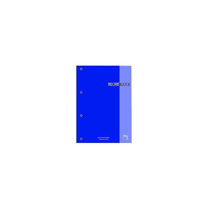 Recambio Pacsa Xblock Encolado A4 80H 90G 4 Taladros Cuadric.5X5 Azul (1 Color En Rayado Y Banda) 5 unidades