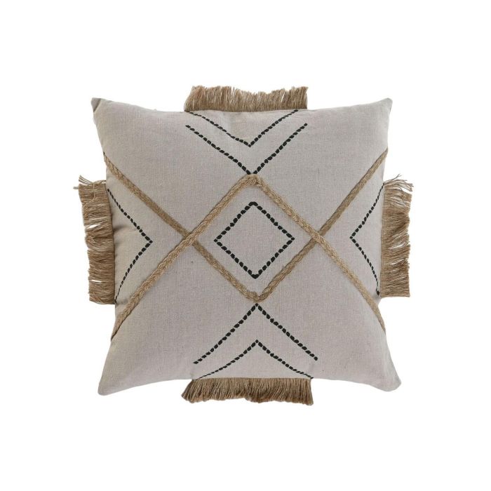 Cojin Boho DKD Home Decor Beige Natural 45 x 45 cm