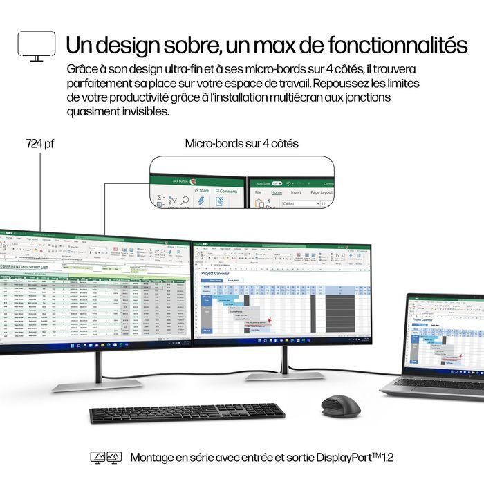 HP 724pf Monitor 23.8" FHD 100 Hz IPS, 1500:1 Contraste 7